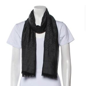 GUCCI Wool GG Logo Scarf